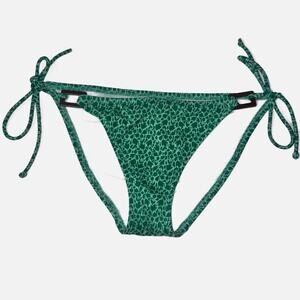Victoria's Secret Womens Floral Bathing Suit Bikini Bottom Swimsuit Green S